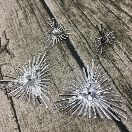 Summer Geometric Triangle Fried Hair Stud Earrings Exaggerated Indian Earrings