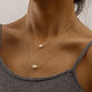 Jewelry Personality Double Layer Adjustable Thin Chain Pearl Pendant Necklace Female Simple Trend Necklace