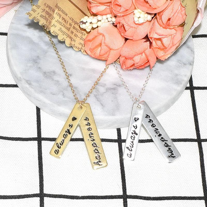 18 trendy jewelry always happy long bar alwaysappiness pendant necklace