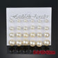 12 pairs of pearl earrings for women