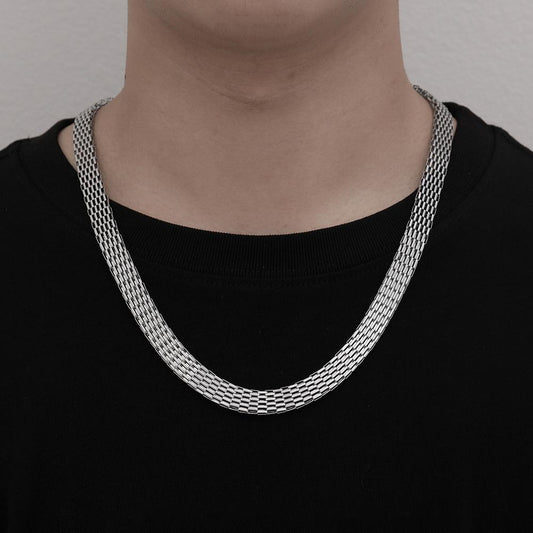 French simple retro temperament men's wide-brimmed watch chain single chain men's necklace