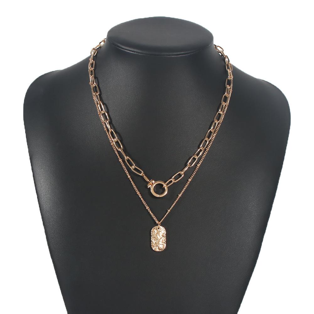N794 temperament clavicle chain geometric retro necklace niche simple sweater necklace