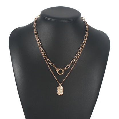 N794 temperament clavicle chain geometric retro necklace niche simple sweater necklace