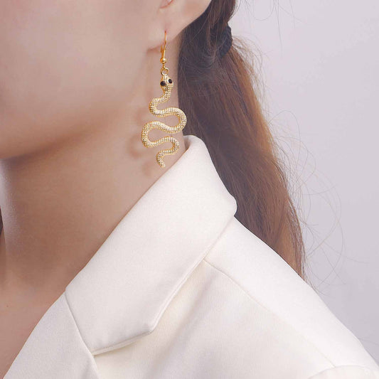 Jewelry ins personality retro animal earrings female simple metal texture cobra earrings earrings