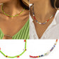 Jewelry Creative Contrasting Color Rice Bead Beaded Necklace Women's Simple Geometric Imitation Pearl Single Layer Necklace
