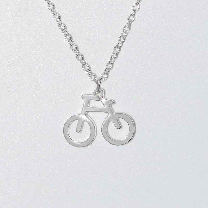 Fashion creative small fresh bicycle necklace personality simple bicycle pendant clavicle chain