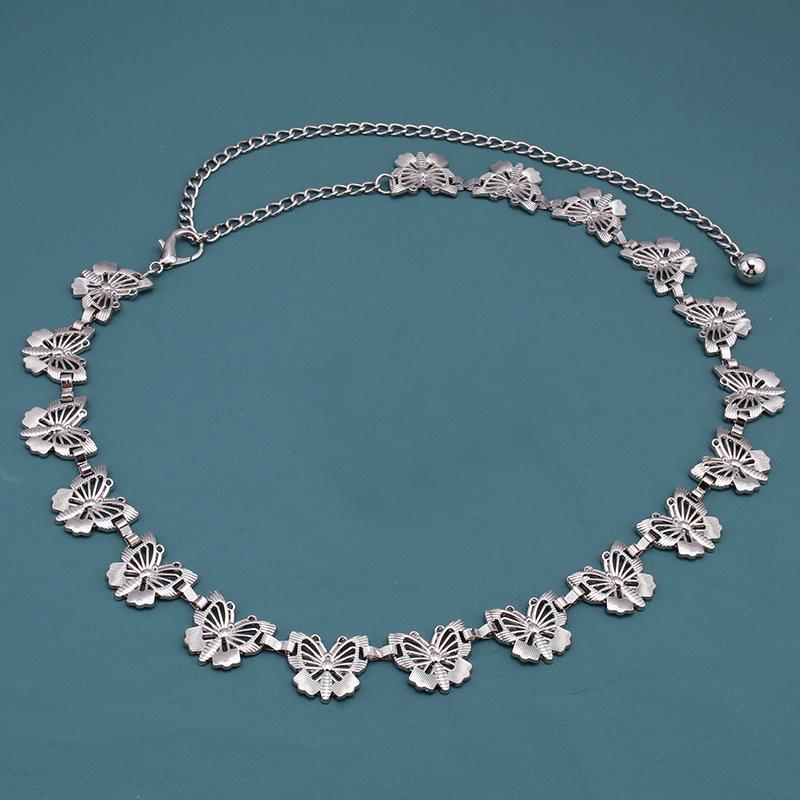 Fashion Metal Waist Chain Hollow Out Butterfly Waist Chain Ladies Personality Dress Decoration Body Chain