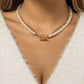 Jewelry Temperament Cold Imitation Pearl Beaded Necklace Simple Versatile Metal Chain Necklace Female