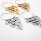Jewelry Exaggerated Geometric Hollow Ring Earrings Personality Metal Sequin Tassel Long Earrings Women