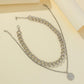 Jewelry punk hip-hop double thick chain choker necklace fashion retro coin pendant necklace