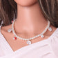 Net red trendy brand dripping blood jewelry bloodthirsty male and female clavicle chain ins pearl titanium steel necklace