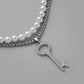 Titanium Steel Pearl Hip Hop Versatile Men's Necklace Accessories Stacked Punk Stainless Steel Key Simple Pendant