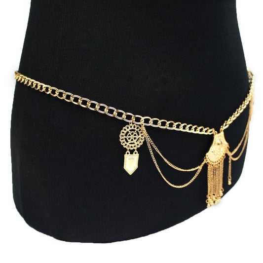 Accessories Bohemian Fashion Hipster Waist Chain Female Shield Tassel Waist Accessories