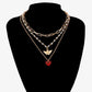 Three-piece set of angel love necklace set light luxury trend net red temperament stacked multi-layer necklace