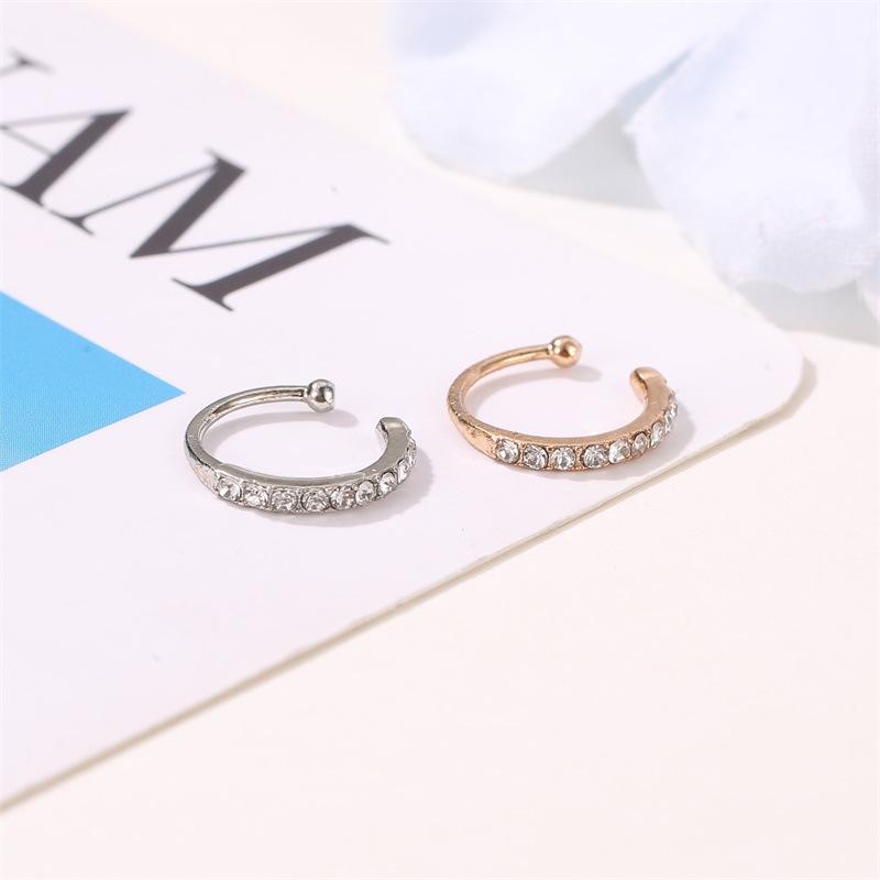 Simple classic earrings niche design ear clip diamond fake earrings no pierced earring single earring ear bone clip