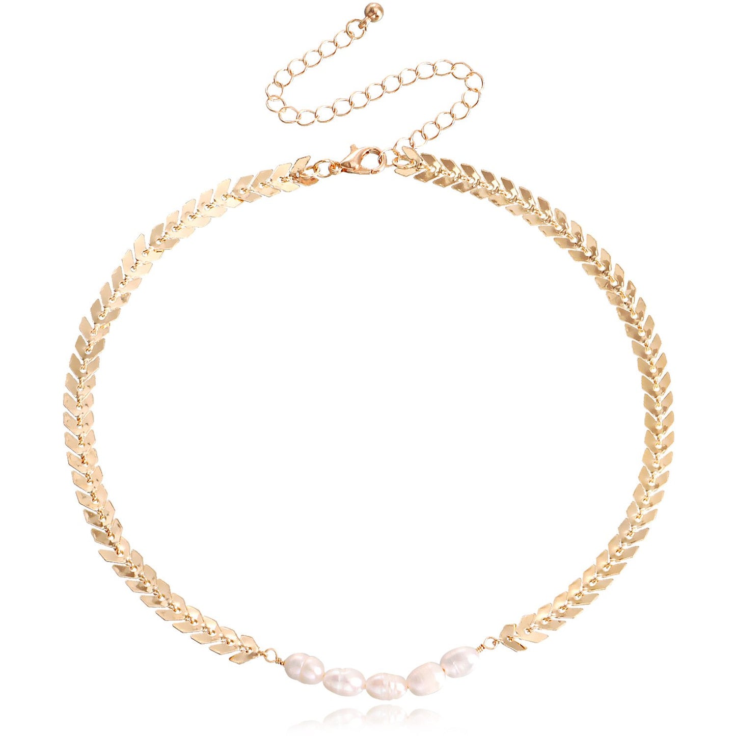 Jewelry Simple Aircraft Chain Freshwater Pearl Necklace Necklace Women's Single Layer Tassel Temperament Handmade Necklace