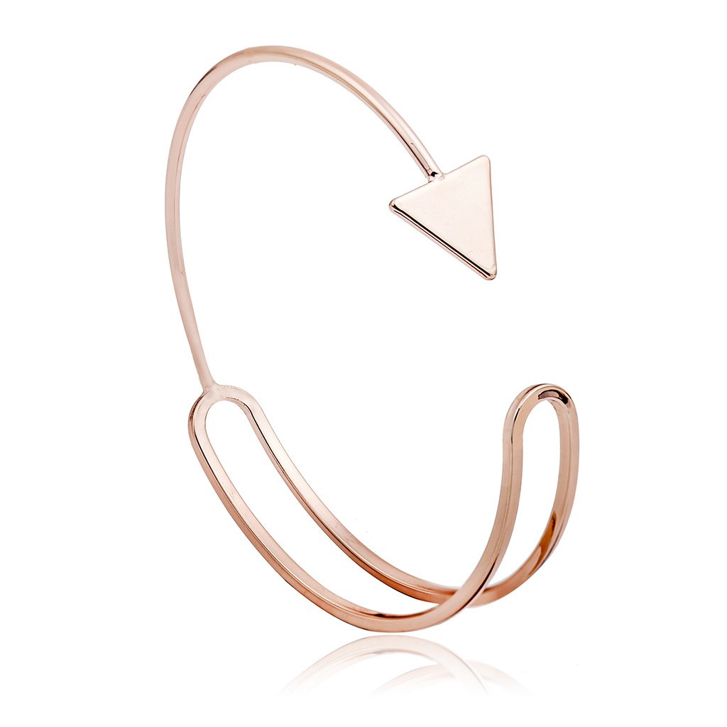 Ins simple triangle arrow opening bracelet fashion temperament double-layer three-dimensional glossy bracelet bracelet