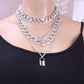 Jewelry multi-layer twist chain letter accessories female love lock fashion temperament clavicle chain necklace