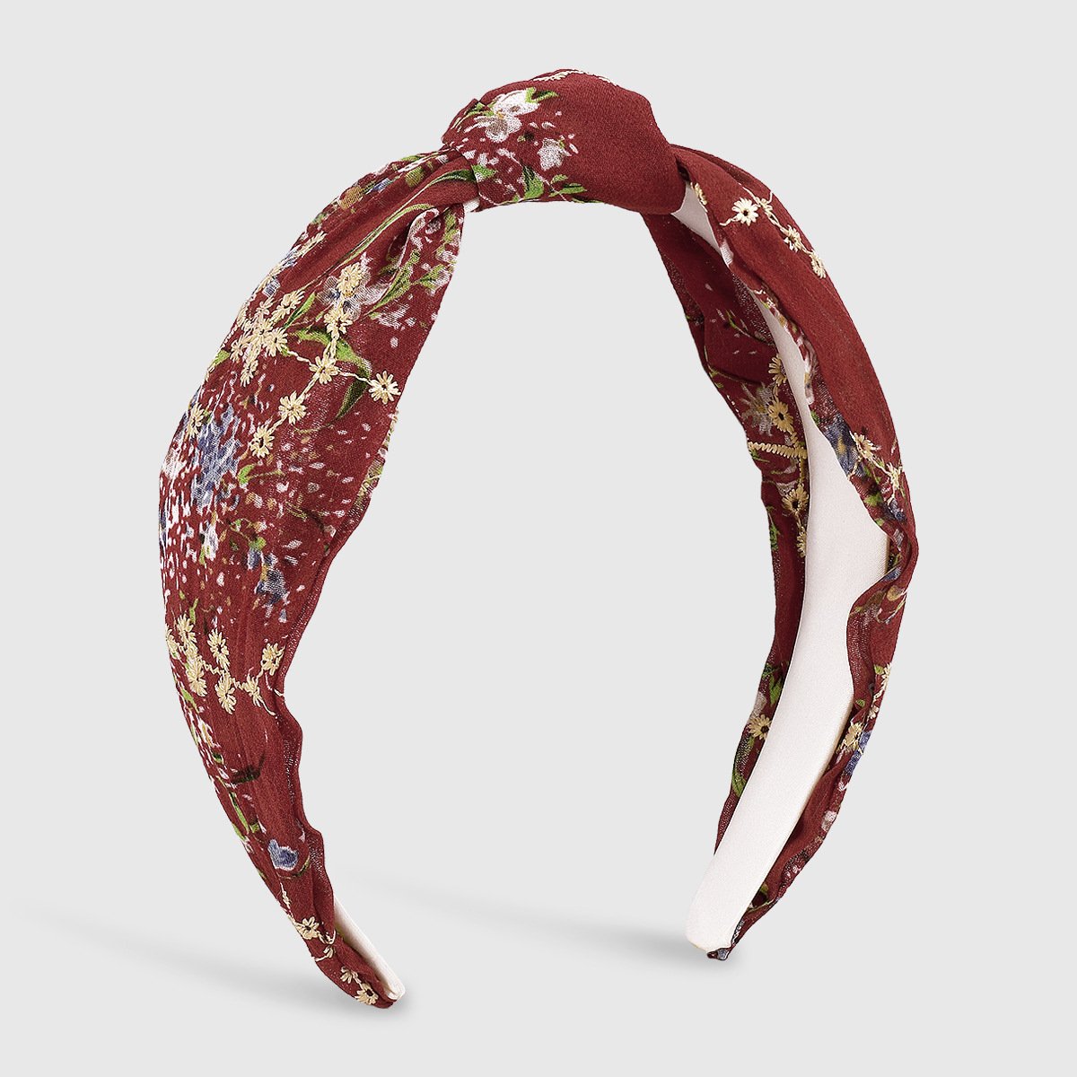 F4489 spring and summer small fresh floral embroidery headband women's chiffon yarn knotted gentle simple retro sweet headband