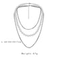 Personalized fashion multi-layer stainless steel pearl necklace titanium steel three-layer trendy hip-hop high street men's collarbone chain