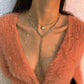 N9722 Jewelry Simple Double-layer Stacked Chain Necklace Exaggerated Y-shaped Creative Clavicle Necklace Female