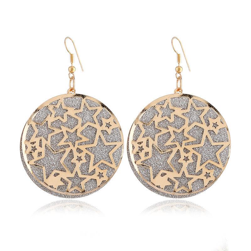 High Quality Irregular Five Pointed Stars Multi-level Frosted Earrings Women Fashion Earrings