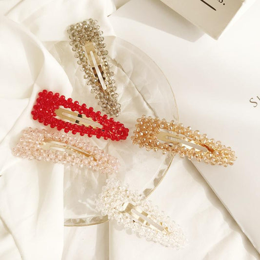 Versatile ins net red crystal hairpin sweet cute candy color exquisite duckbill clip hair accessories trendy