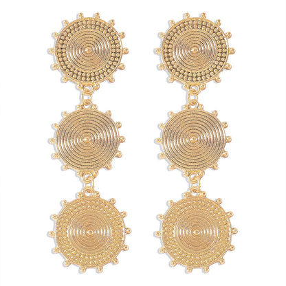 E1922 Long Personality Earrings Circle Fashion Simple Retro Earrings Thread Modern Earrings Women