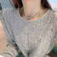 ins simple all-match jewelry titanium steel furnace vacuum plating 18k stacked blade chain necklace female
