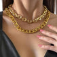 Hip Hop Punk Vintage Metal Aluminum Chain Necklace Set Hip Hop Trend Geometric Clavicle Necklace