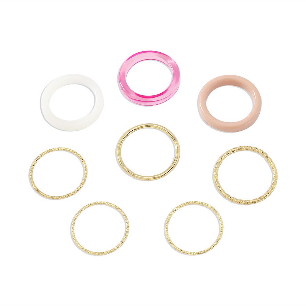 R734 Alloy Resin Simple Plain Circle Ring Design Sense Street Shot Niche Fashion Ring