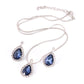 Jewelry Temperament Simple Water Drop Zircon Earrings Diamond Necklace Bridal Jewelry Fashion Set
