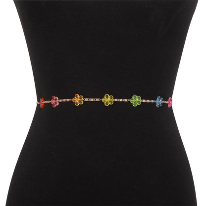 C369 spring and summer sexy flower geometric waist chain fashion single layer beach personality casual body chain female