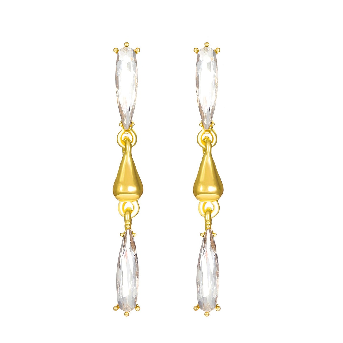 Ins super flash zircon water drop earrings women's French light luxury long tassel earrings temperament Internet celebrity earrings trend
