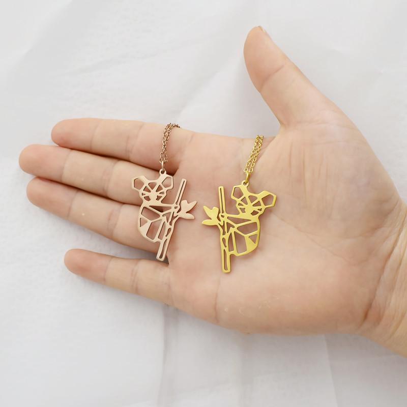 Creative Versatile Hollow Karaoke Bear Necklace Paper Folded Cartoon Karaoke Bear Pendant