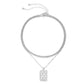 Jewelry Hip Hop Metal Checkerboard Tag Necklace Retro Simple Thin Chain Clavicle Necklace