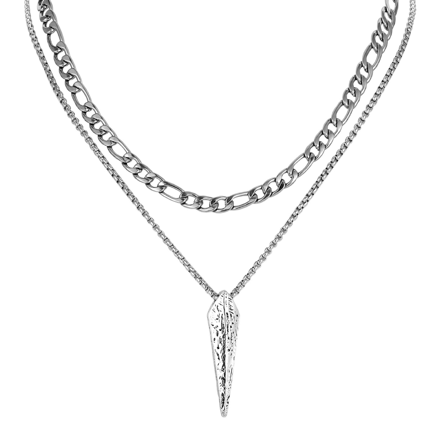 Titanium steel necklace niche design high-end high-trend men's stainless steel collarbone chain stacked neck chain sweater chain chain