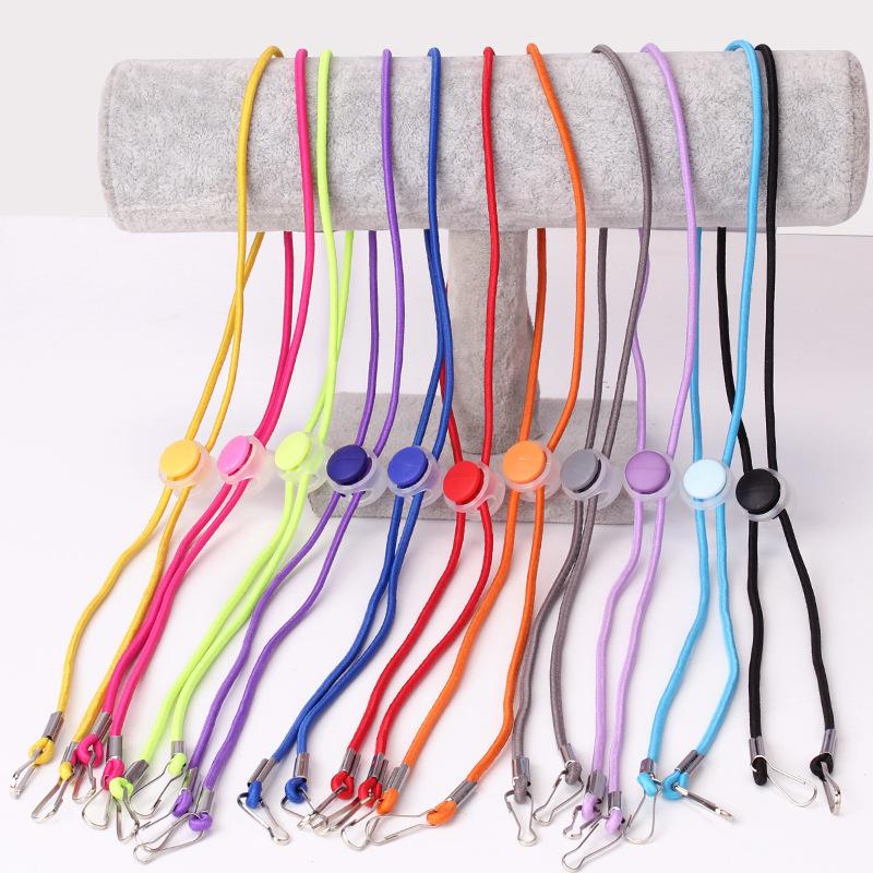 Convenient Elastic Lanyard Candy Color Elastic Hanging Neck Anti Rope Mushroom Buckle Adjustable Mask String