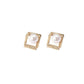 2 three-dimensional multi-layer hollow square pearl earrings exaggerated refined earrings