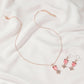 Set Jewelry Cute Pink Cat's Eye Goldfish Necklace Personality Cartoon Earrings Women's Pendant Clavicle Chain