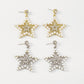 162 French light luxury romantic five-pointed star earrings pearl rhinestone hollow earrings net red geometric popular earrings