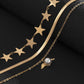 Hip-hop metal tassel star-shaped stacked retro collarbone chain niche simple angel pendant all-match snake bone chain necklace