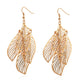 Ethnic retro women's earrings simple hollowed out multi-layered leaf earrings earrings long tassel earrings