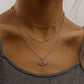 Jewelry fashion multi-layer fine chain diamond blue devil's eye pendant necklace female ins necklace