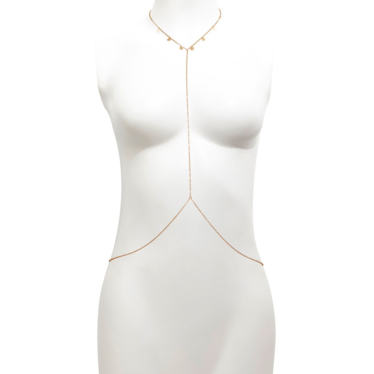 Jewelry Simple Sequin Tassel Cross Chest Chain Clothes Sexy Beach Geometric Thin Chain Body Chain