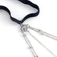 Jewelry Sexy Stretch Double Layer Ball Chain Body Chain Metal Crescent Moon Pendant Tassel Thigh Chain