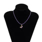 Jewelry simple dripping oil small butterfly pendant necklace female color pastoral pendant wax thread necklace