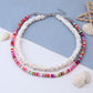 Hawaiian style simple irregular shell broken shell necklace colorful soft pottery fashion collarbone chain