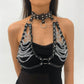C27 jewelry sexy personality rivet chain bikini chest ornament Harajuku exaggerated body chain