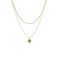 Simple Fashion Heart Necklace Vintage Double Layer Necklace Accessories